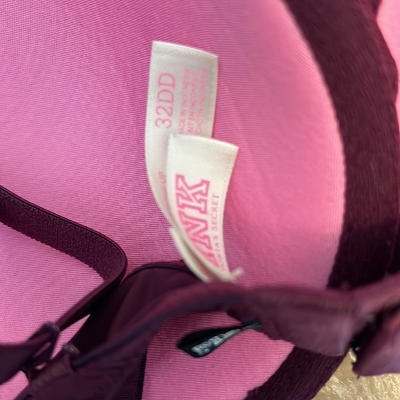 PINK VICTORIA’S SECRET WEAR EVERYDAY PUSH-UP PADDED BRA BURGUNDY 32DD - Picture 4 of 4